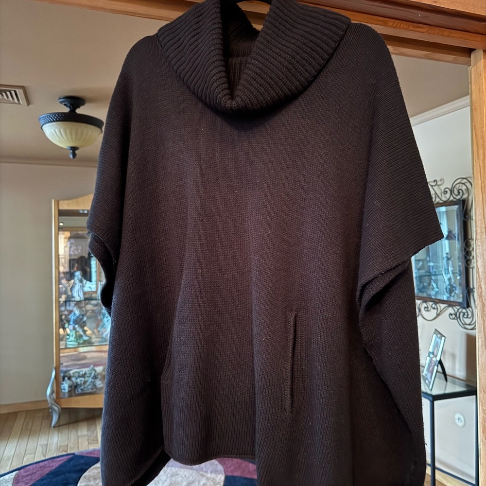 Ann Taylor Black Cowl Neck Poncho